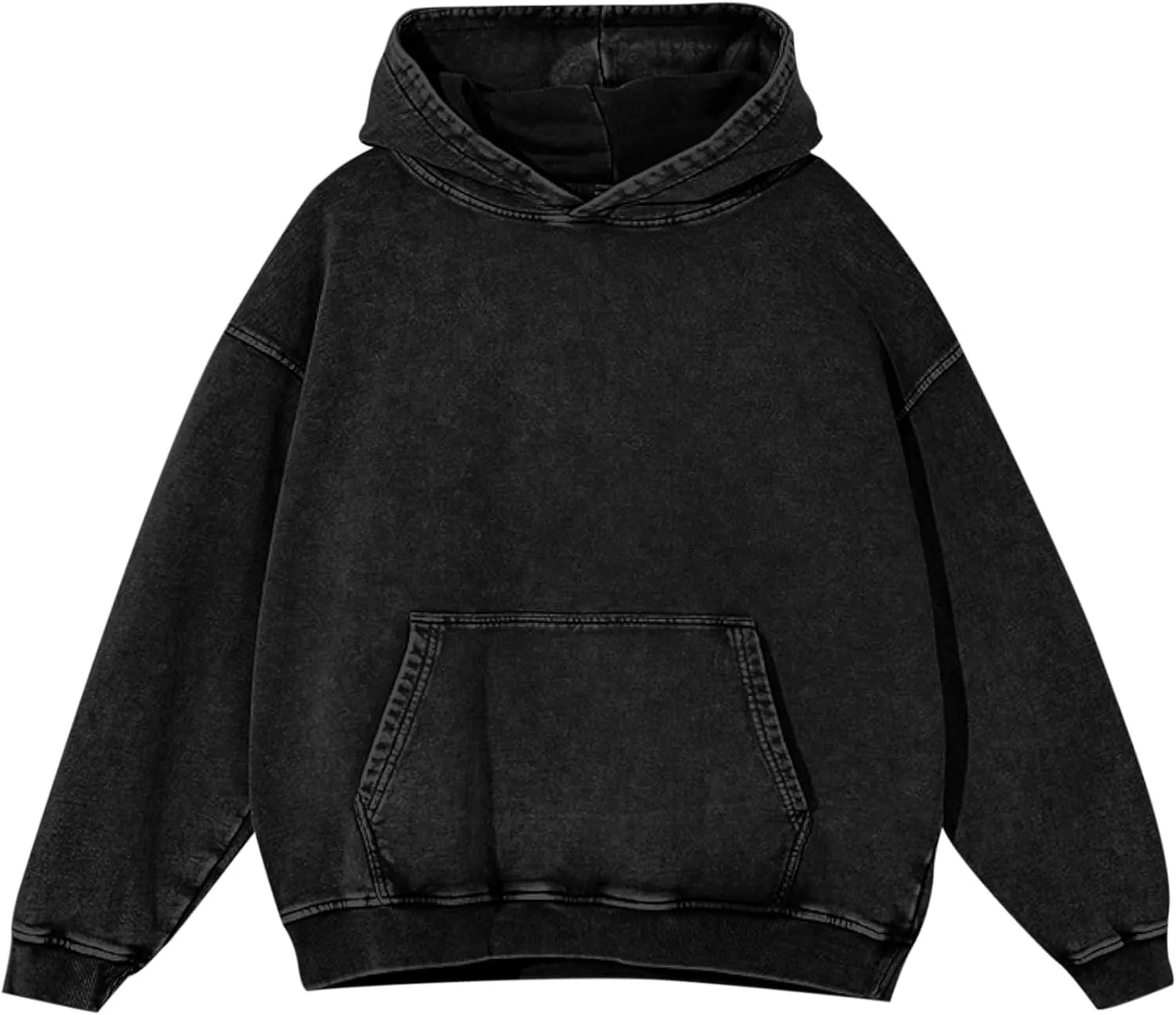 BINTEHGS Mens Oversized Hoodie Vintage Acid Wash Hoodie Baggy Cotton hooded Sweatshirts Unisex Distressed Pullover Streetwear