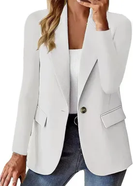Blazers for Women 2025 Summer Lightweight Business Casual Open Front Long Sleeve Suit Jackets Slim Fit Jackets