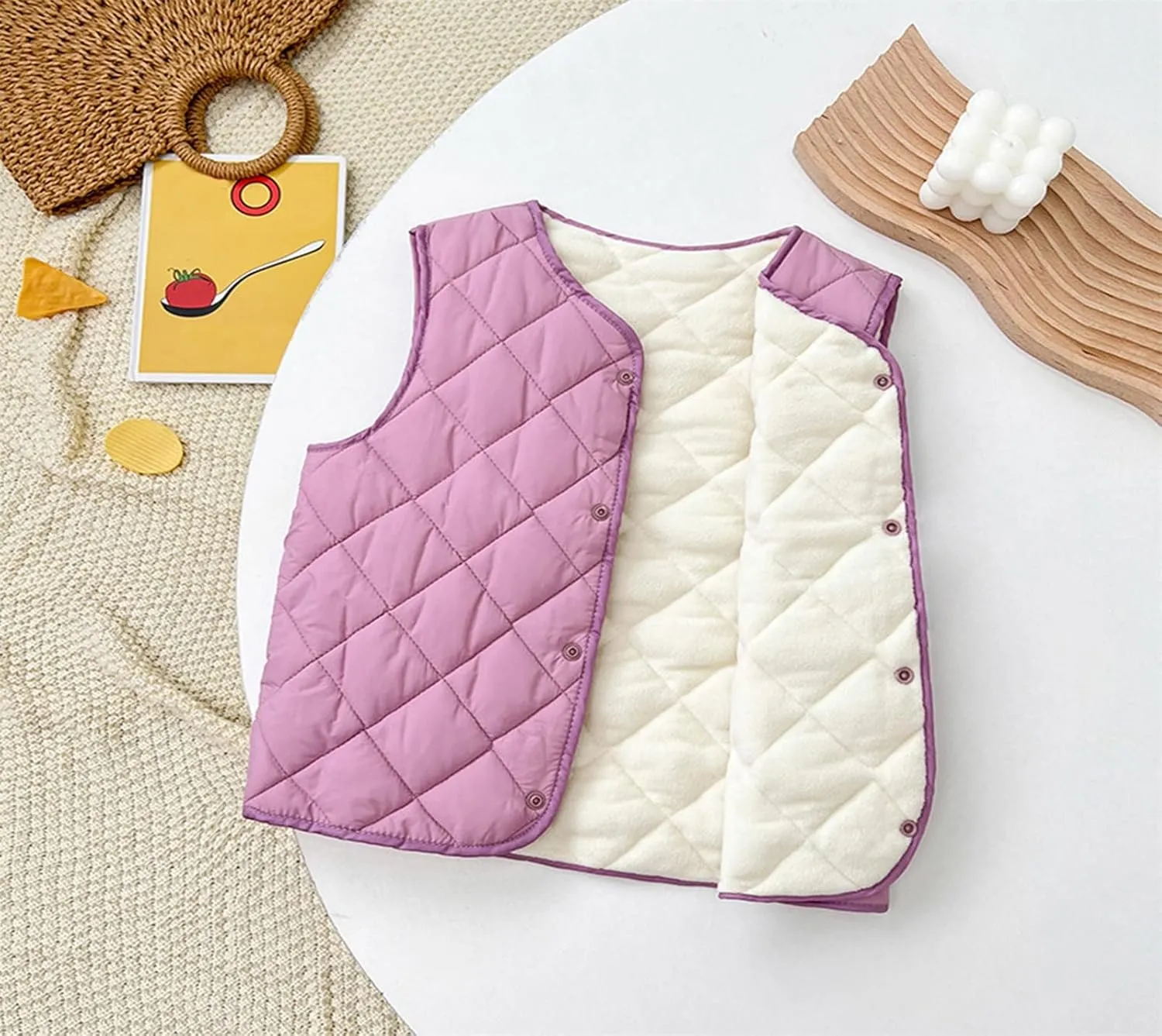 Boys Girls Puffer Fleece Lined Vest Toddler Winter Coat Warm Sleeveless Lightweight Jacket Waistcoat for Kids Vest