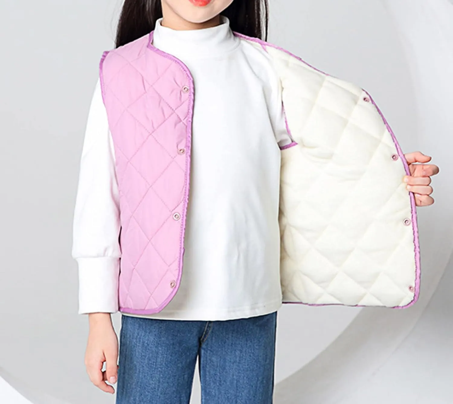 Boys Girls Puffer Fleece Lined Vest Toddler Winter Coat Warm Sleeveless Lightweight Jacket Waistcoat for Kids Vest