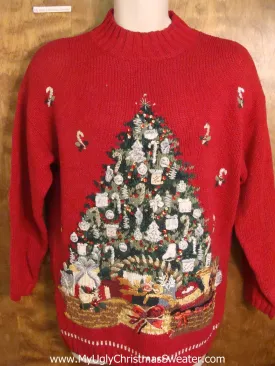 Christmas Tree with Tons of Presents Tacky Xmas Party Sweater