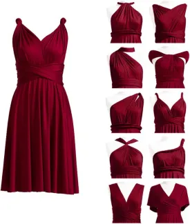 Convertible Dress Short Infinity Dress Transformer Multiway Wrap Dress for Bridesmaid