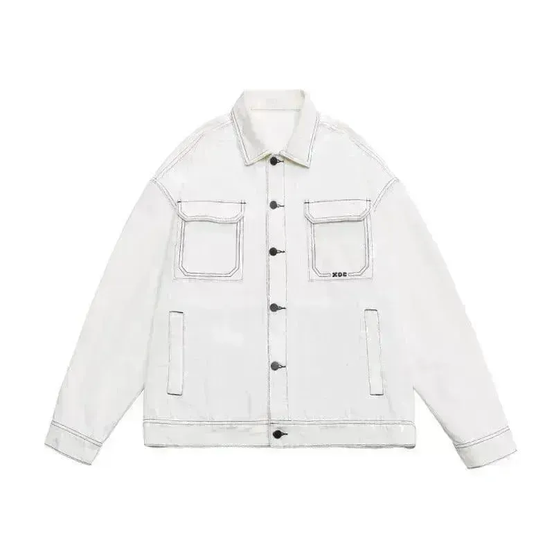 Denim Coat Men's Autumn American Simple All-matching
