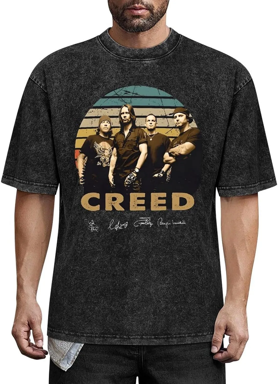 Durable Retro Oversized Cotton T-Shirts Cool Edgy Crew Neck Short Sleeve