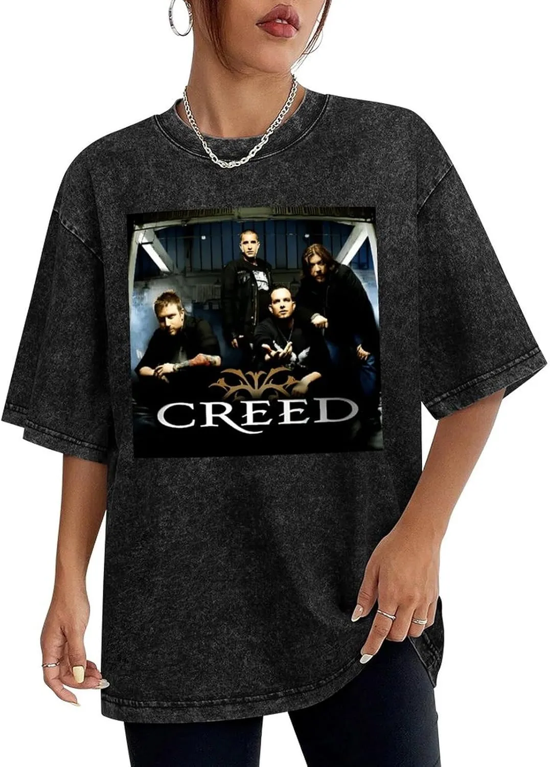Durable Retro Oversized Cotton T-Shirts Cool Edgy Crew Neck Short Sleeve