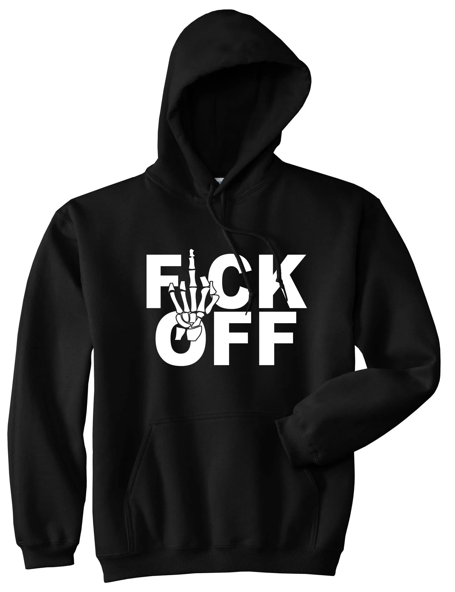 FCK OFF Skeleton Hand Pullover Hoodie Hoody