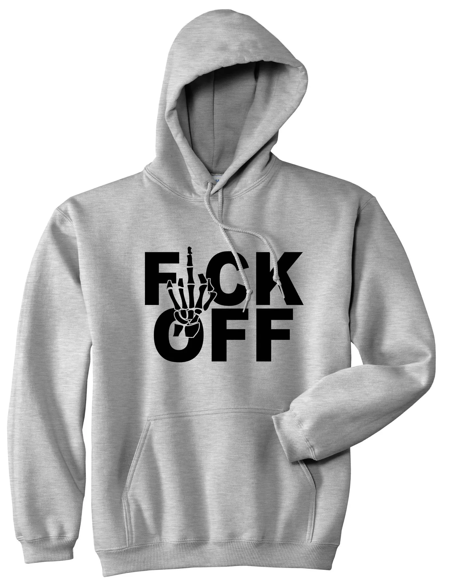 FCK OFF Skeleton Hand Pullover Hoodie Hoody