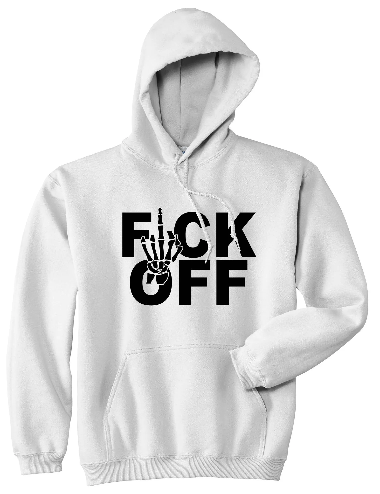 FCK OFF Skeleton Hand Pullover Hoodie Hoody