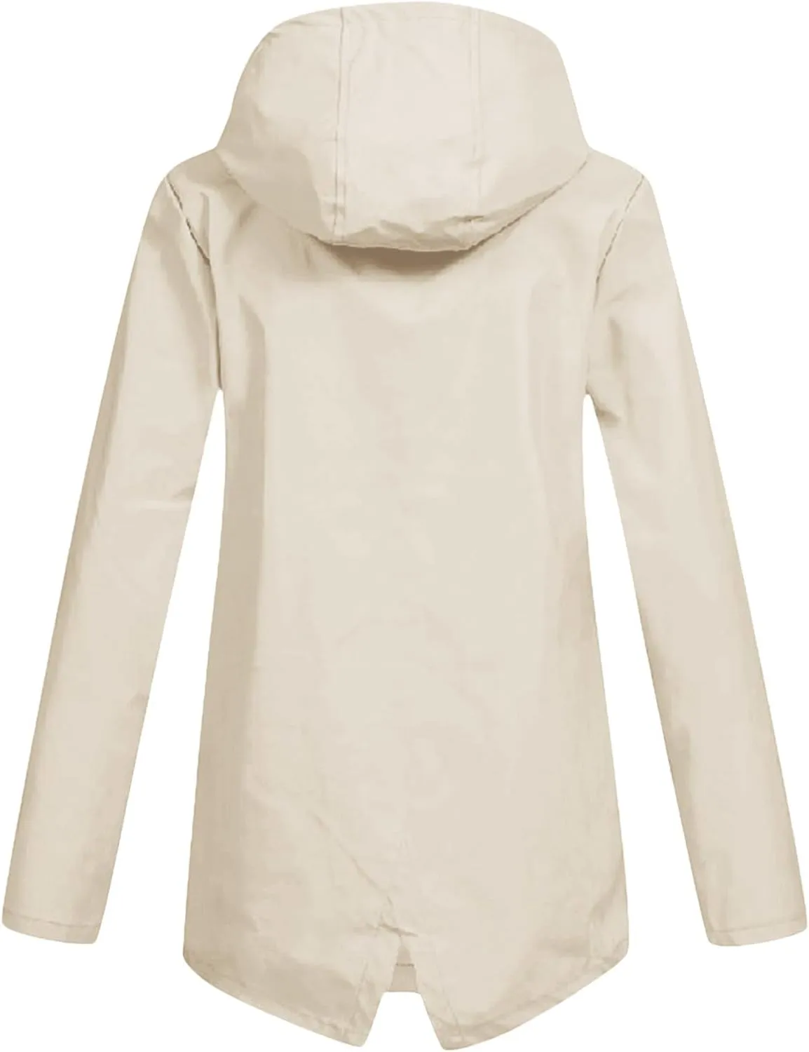 Fleece Lined Raincoat for Women Solid Color Waterproof Jackets with Hood Lightweight Outdoor Windbreaker Jacket
