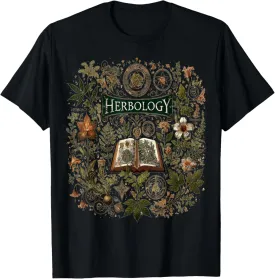 Herbology Plants Botanical Flowers Vintage Gardening Book T-Shirt