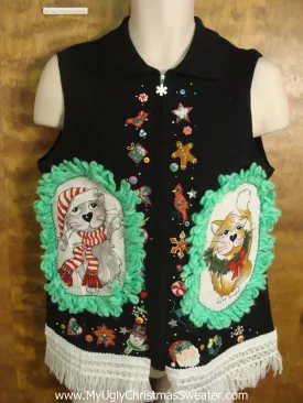 Holiday Specialties Cat Christmas Sweater Vest