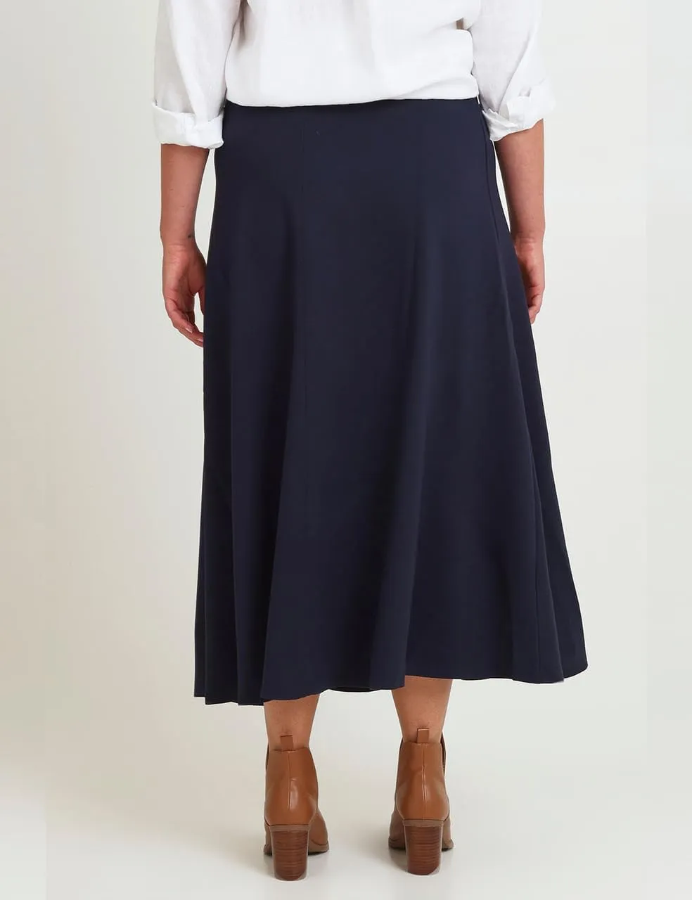 IDEALSANXUN Womens High Waisted A Line Midi Calf Flare Pleated Skirt