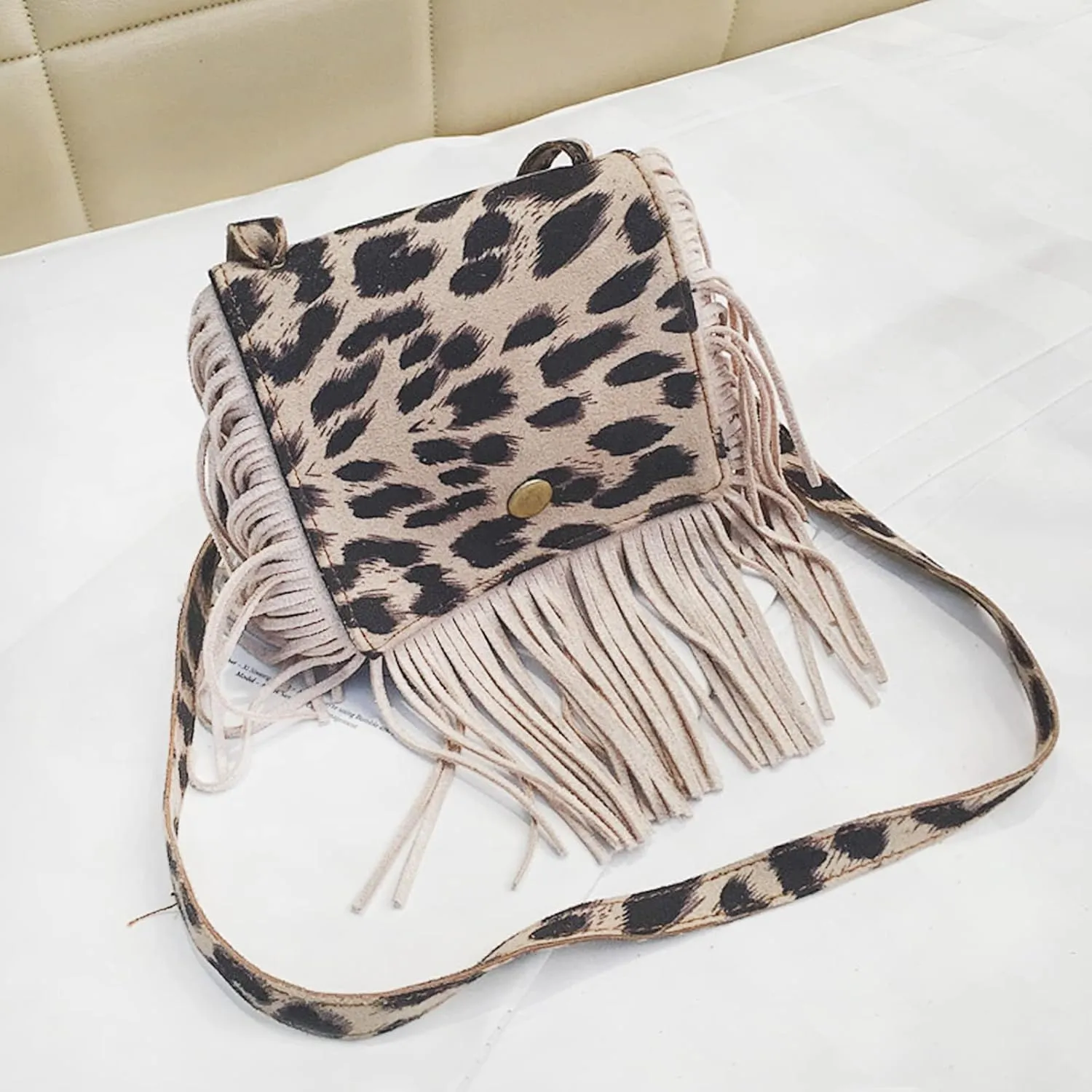 Kids Small Purse for Little Girls Suede Fringe Shoulder Crossbody Bag with Tassel
