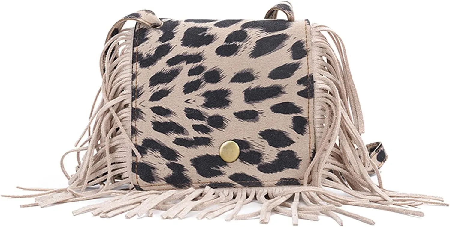 Kids Small Purse for Little Girls Suede Fringe Shoulder Crossbody Bag with Tassel