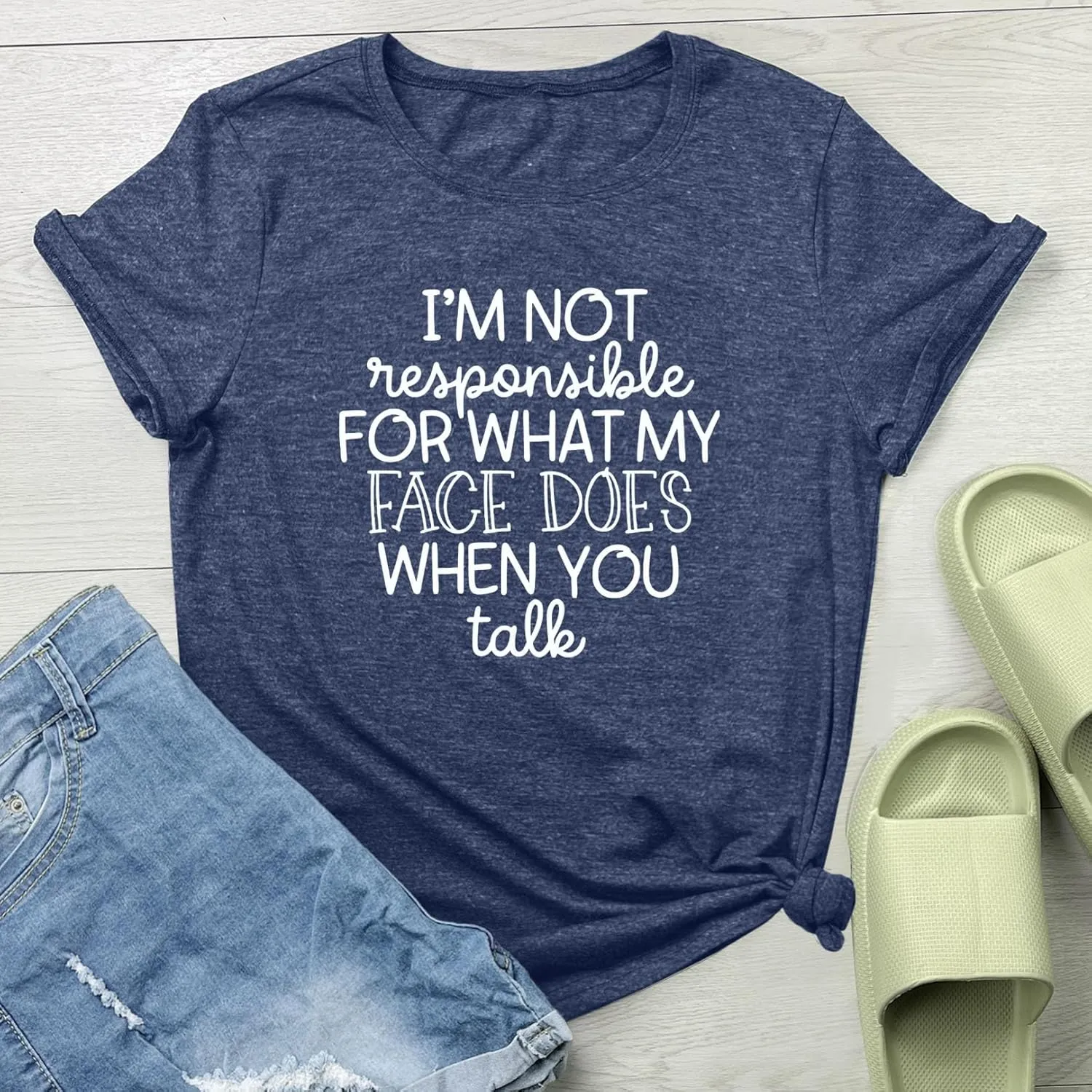 LOOKFACE Women I AM NOT Tee Cute Graphic Soft T Shirts