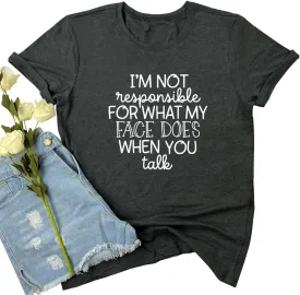 LOOKFACE Women I AM NOT Tee Cute Graphic Soft T Shirts