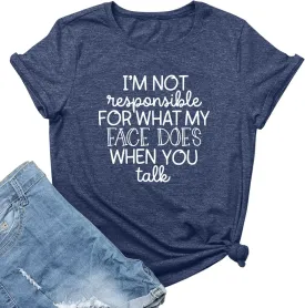 LOOKFACE Women I AM NOT Tee Cute Graphic Soft T Shirts