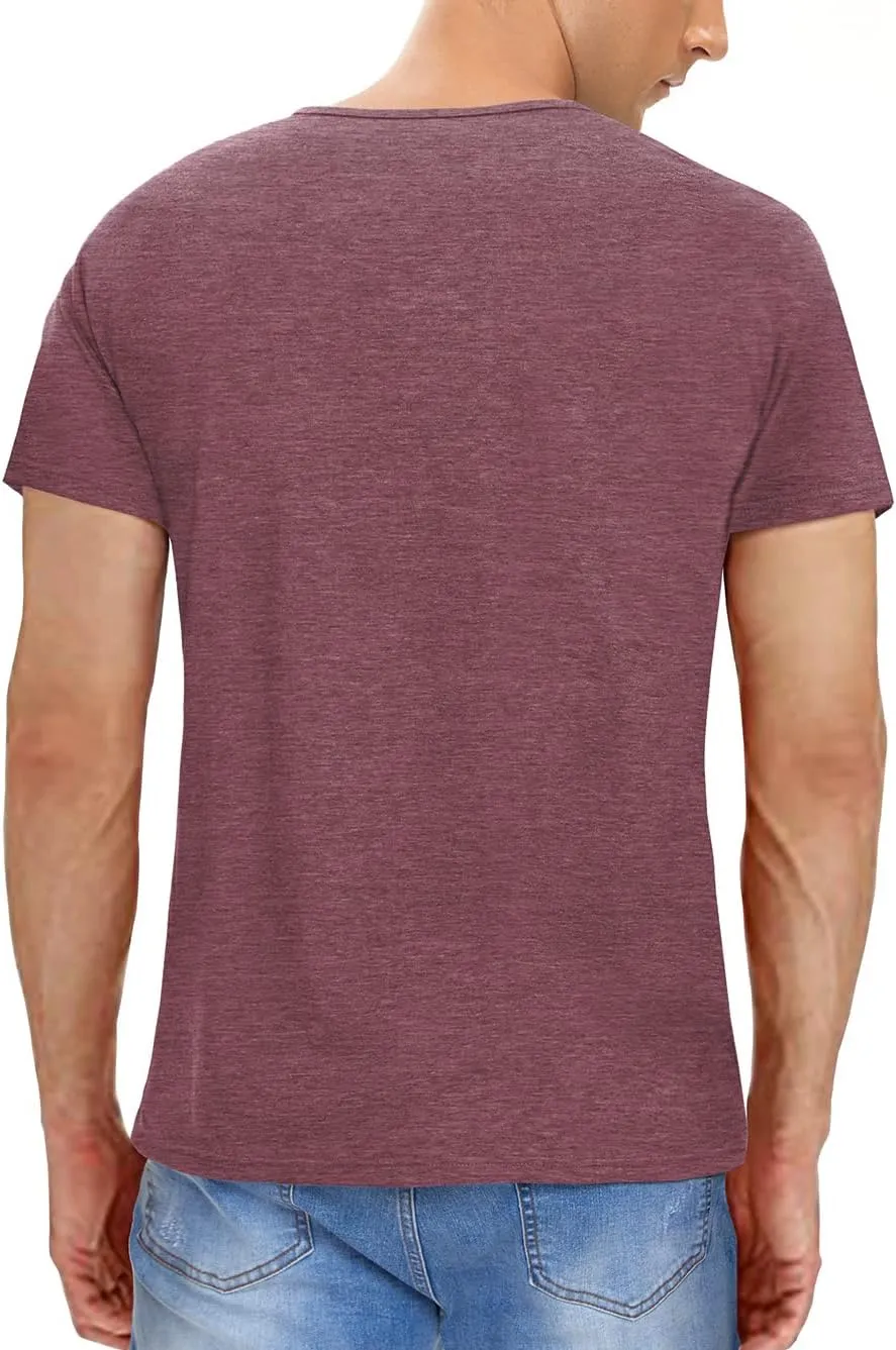 Men's Casual Slim Fit Basic Henley Short/Long Sleeve Fashion T-Shirt