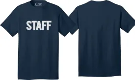 Men's Staff T-Shirt Front Back Print Tee Event Uniform Tshirt