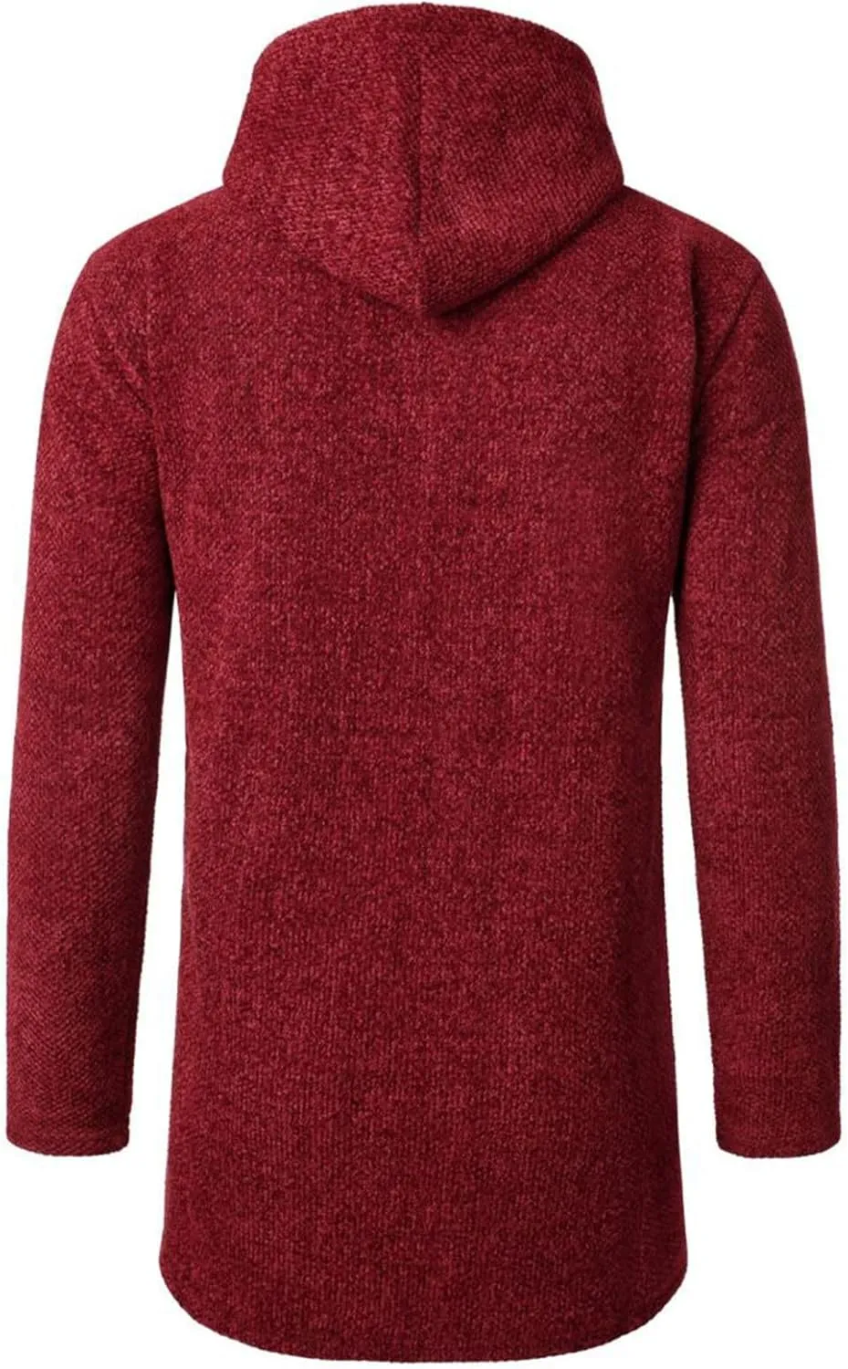 Men's Wool Blend Jacket Winter Warm Sherpa Lined Thicked Overcoats Casual Slim Medium Long Plush Fleece Hooded Coats