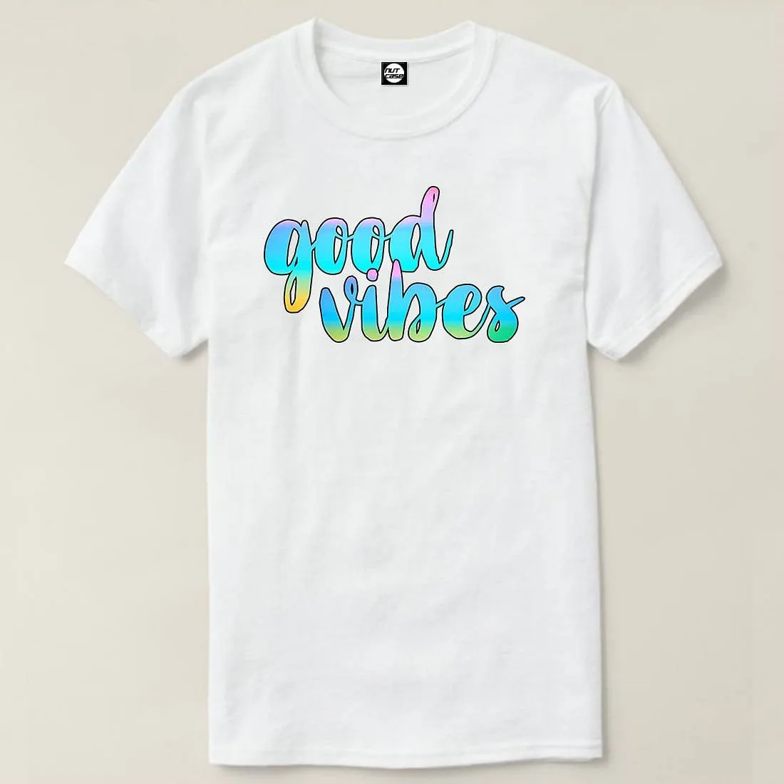 Nutcase Designer Round Neck Men's T-Shirt Wrinkle-Free Poly Cotton Tees - Good Vibes
