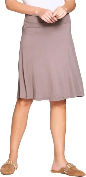 Popana Womens Casual Knee Length A-Line Stretch Midi Skirt Plus Size