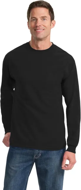 Port & Company Men's Long Sleeve Essential T Shirt with Pocket