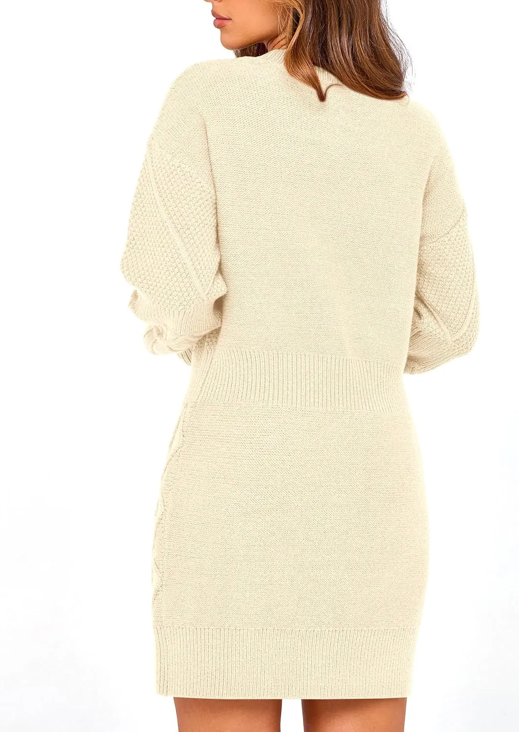 PRETTYGARDEN Women's Winter Long Sleeve Short Sweater Dress Chunky Ribbed Knit Tunic Pullover Oversized Fall Sweaters