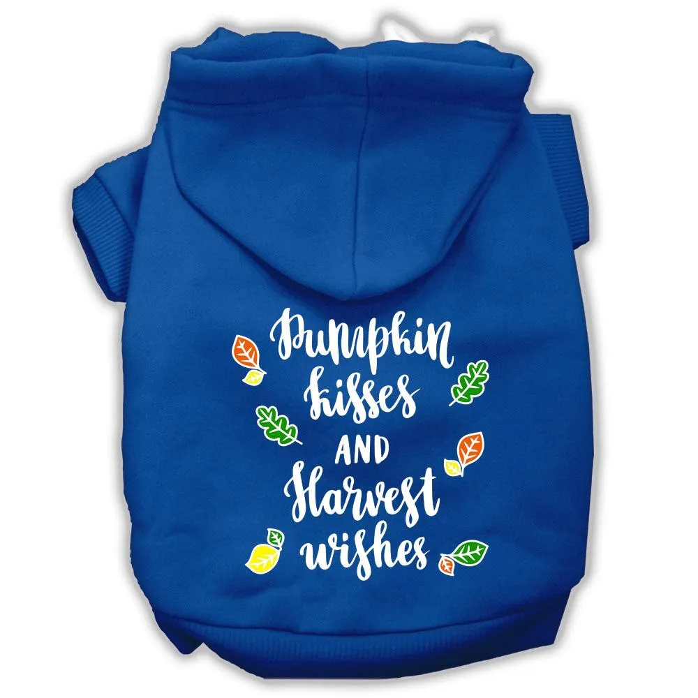 Pumpkin Kisses Screenprint Dog Hoodie Blue Xl (16)