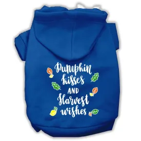 Pumpkin Kisses Screenprint Dog Hoodie Blue Xl (16)