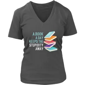 "A Book A Day" V-neck Tshirt
