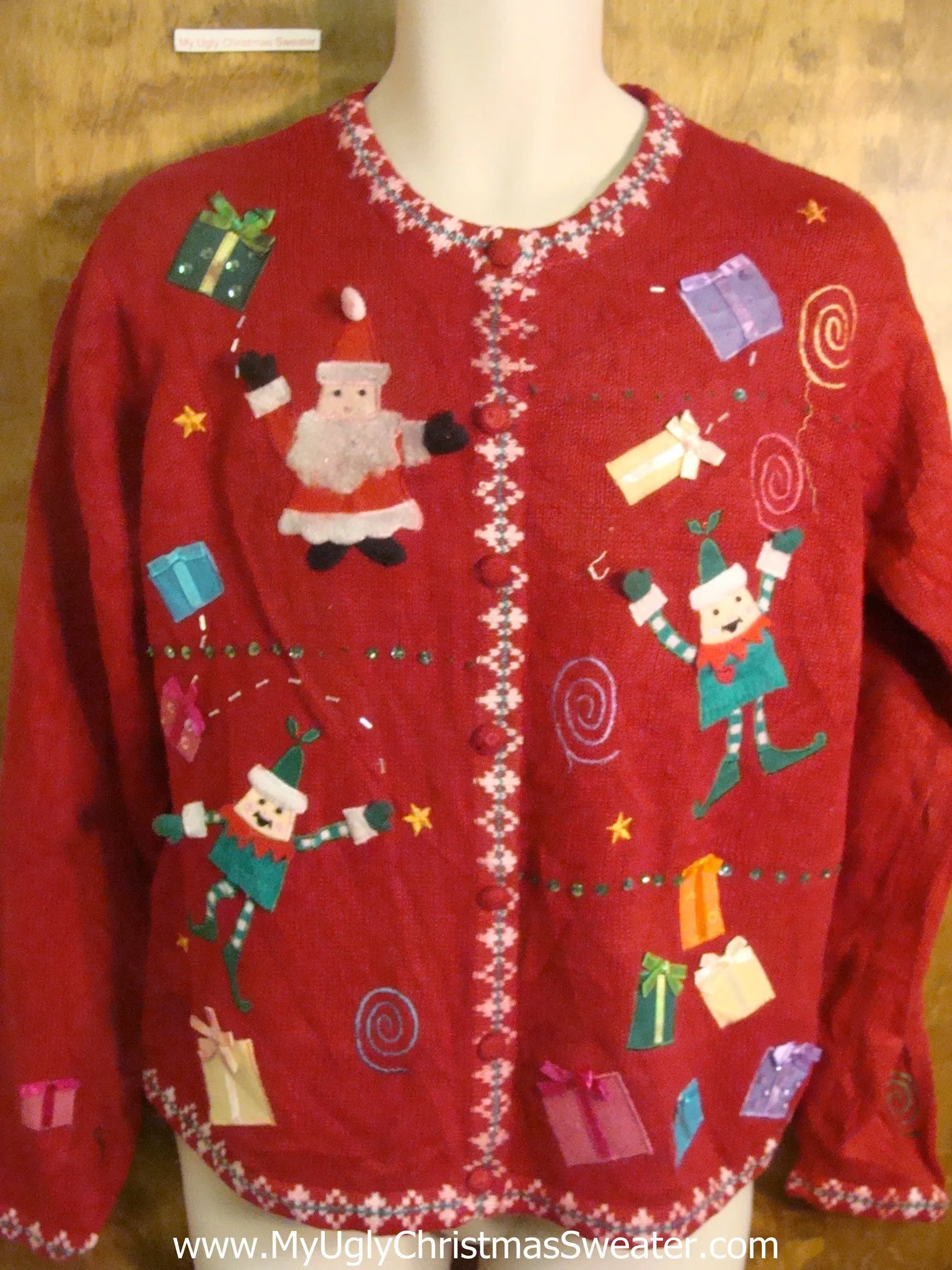 Santa and Elves Funny Christmas Sweater