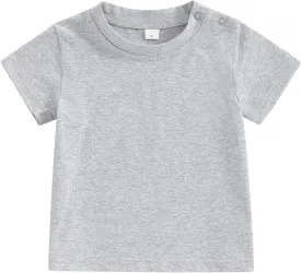 Toddler Baby Boy Girl Short Sleeve Crew Neck T Shirt Pullover Sweatshirt Summer Basic Tee Solid Casual Clothes