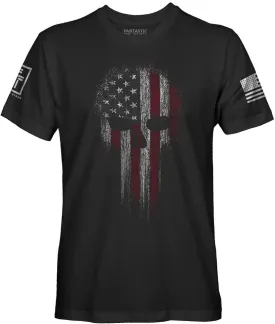 USA American Skull Men's Patriotic T-Shirt