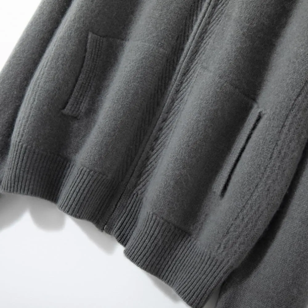 Women's Cashmere and Wool Blend Casual Knit Long Sleeve Thickening Type Hoodie Sweater and Pants Set, 2 Pieces,
