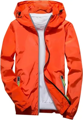 Women's Cycling Windbreaker Jacket, Waterproof Running Workout Rain Jackets, Packable Reflective Hiking Hoodie