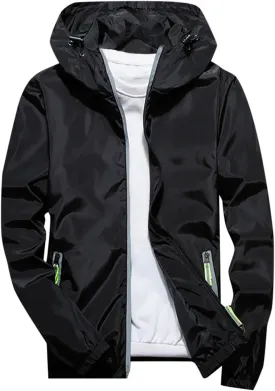 Women's Cycling Windbreaker Jacket, Waterproof Running Workout Rain Jackets, Packable Reflective Hiking Hoodie
