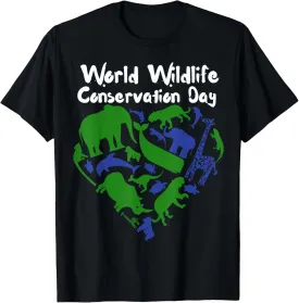World Wildlife Conservation Day Animal Kingdom Heart T-Shirt T-Shirt